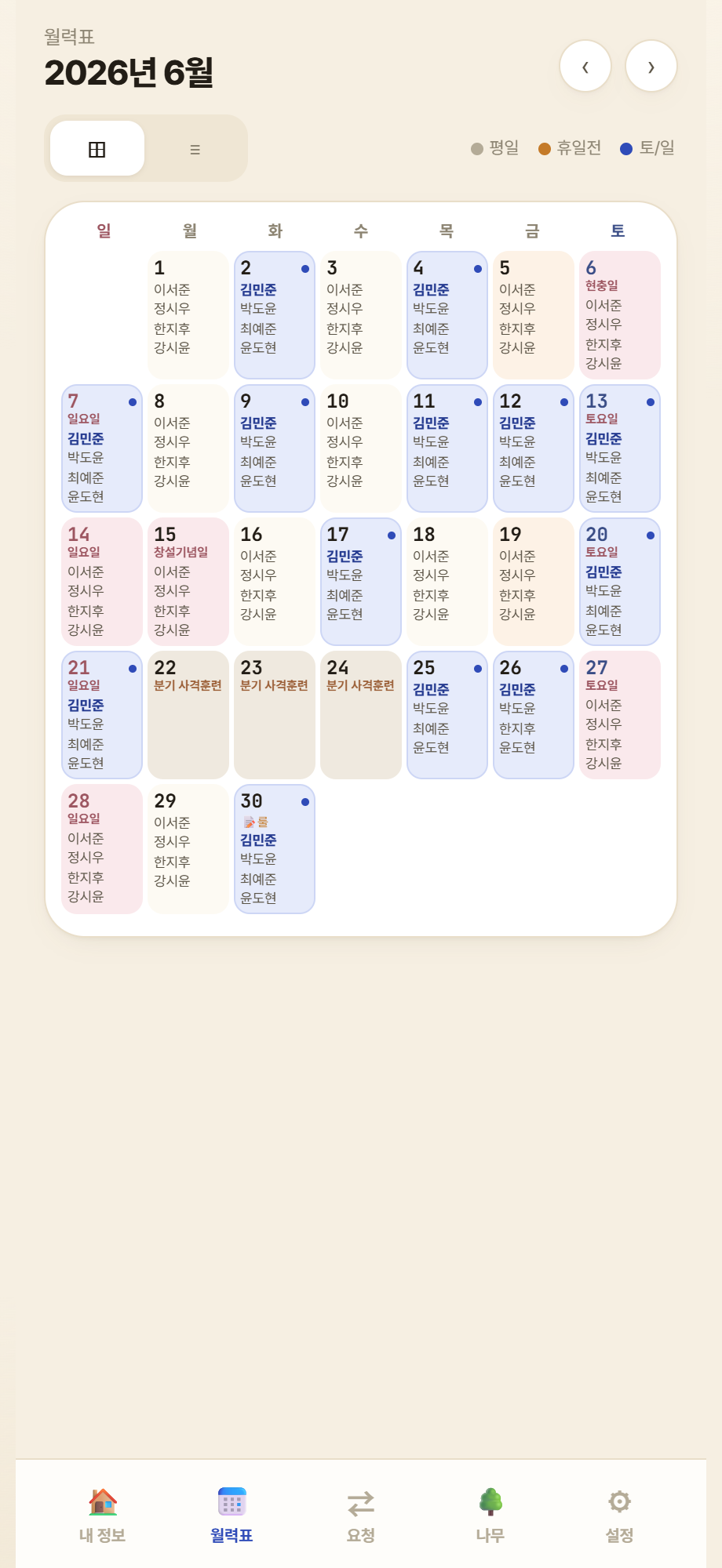 월력형 보기