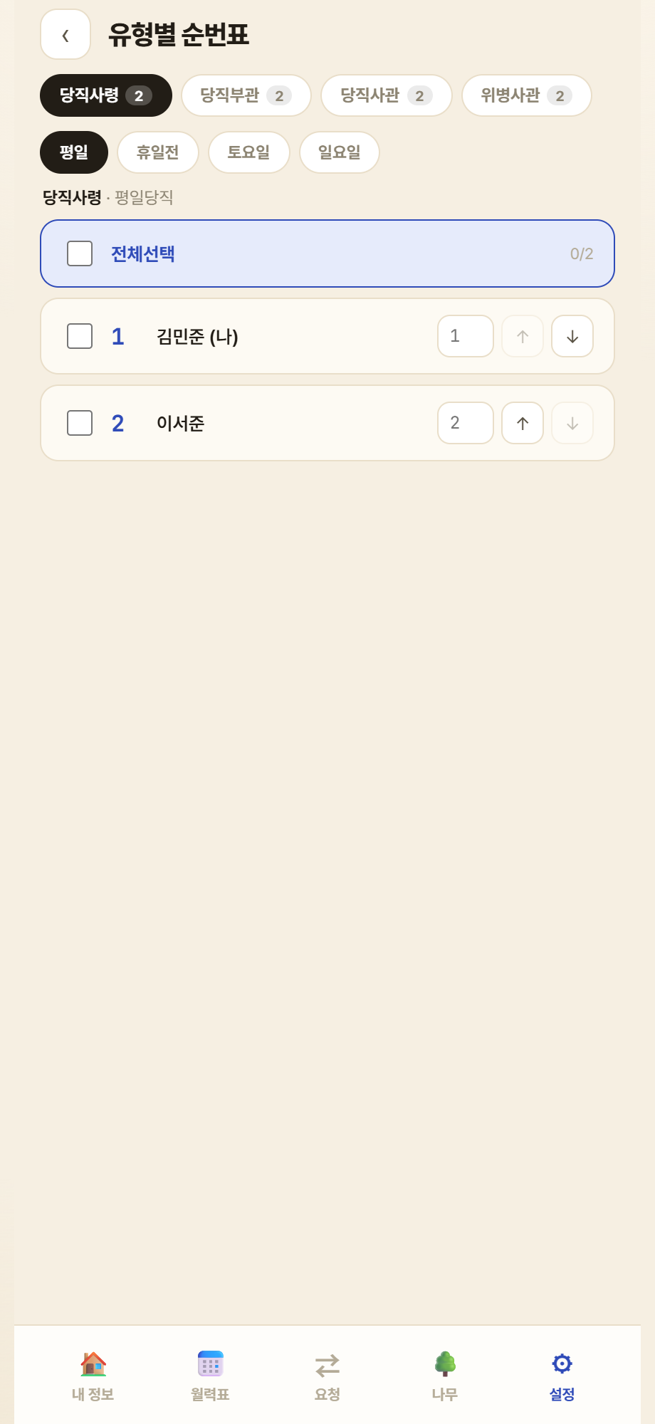 유형별 순번표 관리